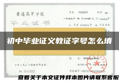 初中毕业证义教证字号怎么填