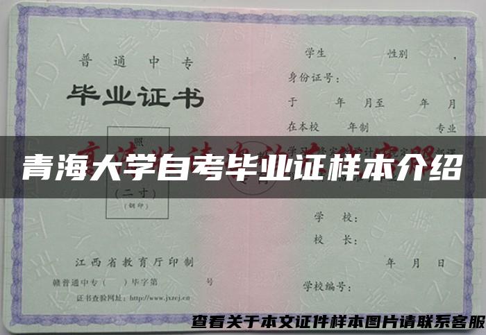 青海大学自考毕业证样本介绍