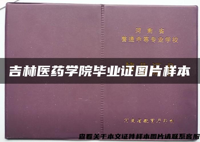 吉林医药学院毕业证图片样本