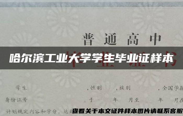 哈尔滨工业大学学生毕业证样本