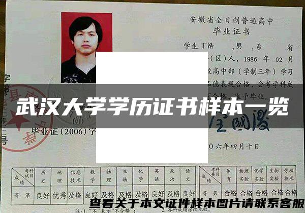 武汉大学学历证书样本一览