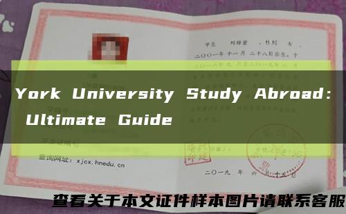 York University Study Abroad： Ultimate Guide缩略图