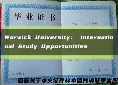 Warwick University： International Study Opportunities缩略图