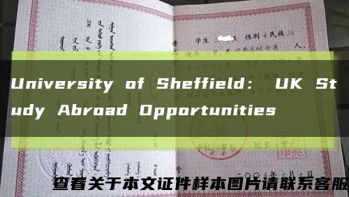 University of Sheffield： UK Study Abroad Opportunities缩略图