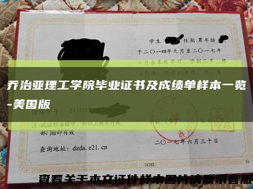 乔治亚理工学院毕业证书及成绩单样本一览-美国版缩略图