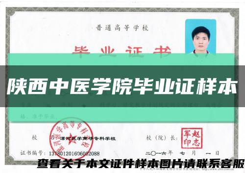 陕西中医学院毕业证样本缩略图