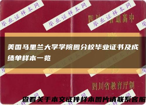 美国马里兰大学学院园分校毕业证书及成绩单样本一览缩略图