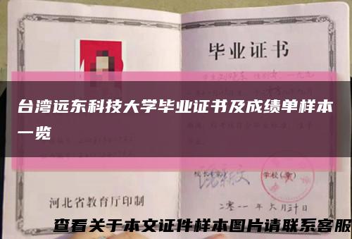 台湾远东科技大学毕业证书及成绩单样本一览缩略图