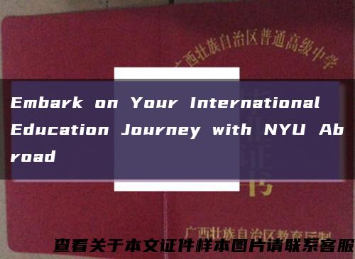 Embark on Your International Education Journey with NYU Abroad缩略图
