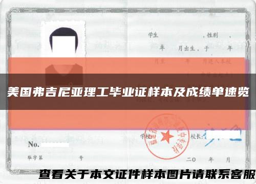 美国弗吉尼亚理工毕业证样本及成绩单速览缩略图