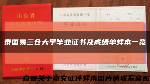 泰国易三仓大学毕业证书及成绩单样本一览缩略图