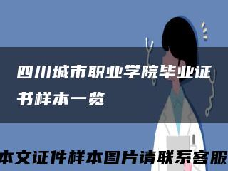 四川城市职业学院毕业证书样本一览缩略图