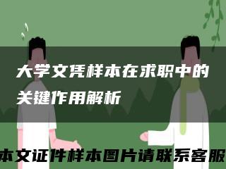 大学文凭样本在求职中的关键作用解析缩略图