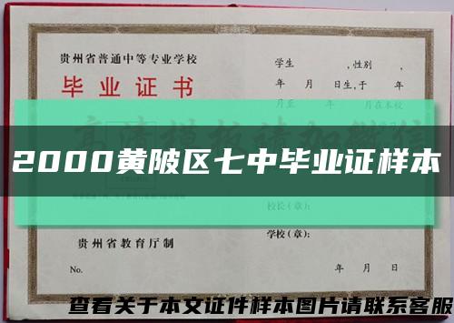 2000黄陂区七中毕业证样本缩略图