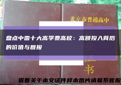 盘点中国十大高学费高校：高额投入背后的价值与回报缩略图