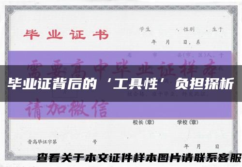 毕业证背后的‘工具性’负担探析缩略图