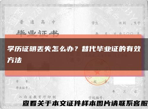 学历证明丢失怎么办？替代毕业证的有效方法缩略图