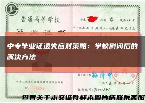 中专毕业证遗失应对策略：学校倒闭后的解决方法缩略图