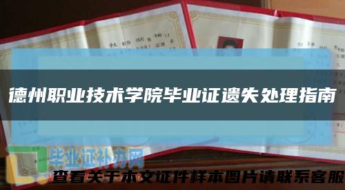 德州职业技术学院毕业证遗失处理指南缩略图