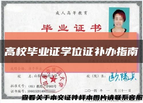 高校毕业证学位证补办指南缩略图