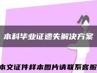 本科毕业证遗失解决方案缩略图