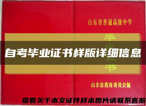 自考毕业证书样版详细信息缩略图