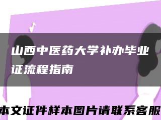 山西中医药大学补办毕业证流程指南缩略图