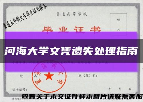 河海大学文凭遗失处理指南缩略图