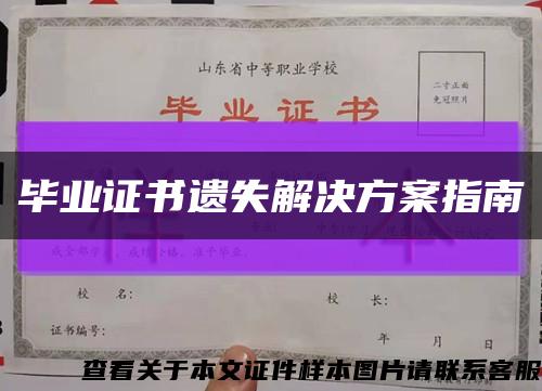 毕业证书遗失解决方案指南缩略图