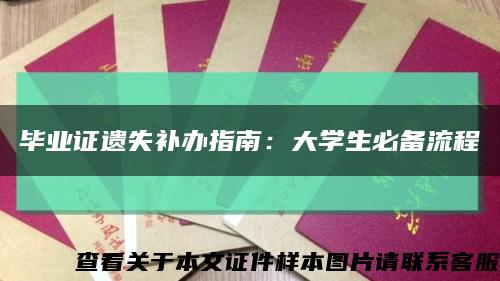 毕业证遗失补办指南：大学生必备流程缩略图