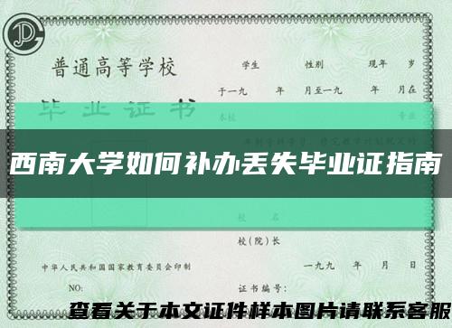 西南大学如何补办丢失毕业证指南缩略图