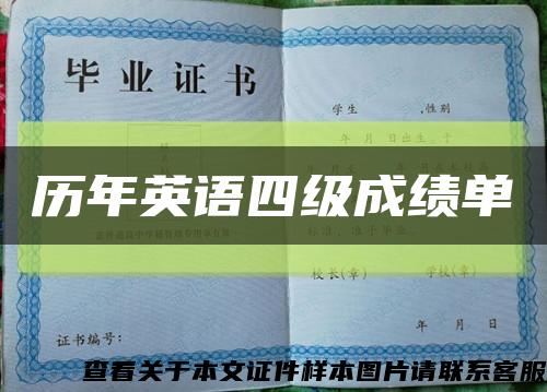 历年英语四级成绩单缩略图