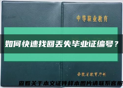 如何快速找回丢失毕业证编号？缩略图