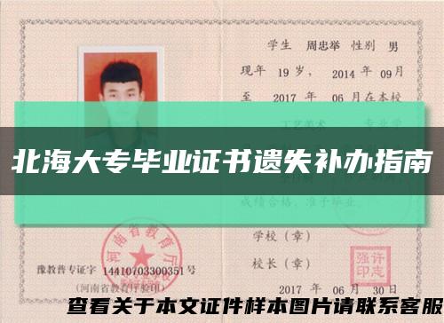 北海大专毕业证书遗失补办指南缩略图