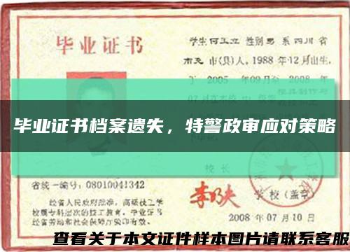 毕业证书档案遗失，特警政审应对策略缩略图