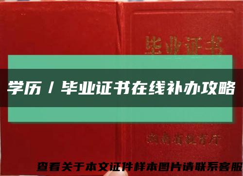 学历／毕业证书在线补办攻略缩略图