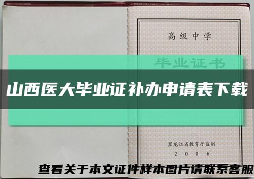 山西医大毕业证补办申请表下载缩略图