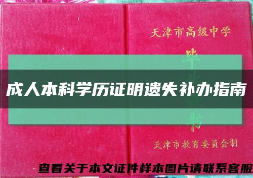 成人本科学历证明遗失补办指南缩略图