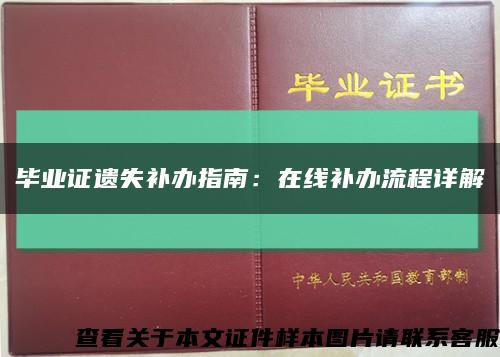 毕业证遗失补办指南：在线补办流程详解缩略图