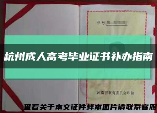 杭州成人高考毕业证书补办指南缩略图