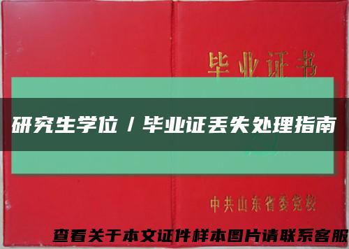 研究生学位／毕业证丢失处理指南缩略图