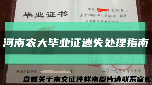 河南农大毕业证遗失处理指南缩略图