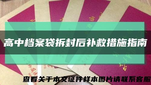 高中档案袋拆封后补救措施指南缩略图