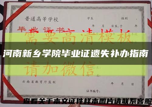 河南新乡学院毕业证遗失补办指南缩略图