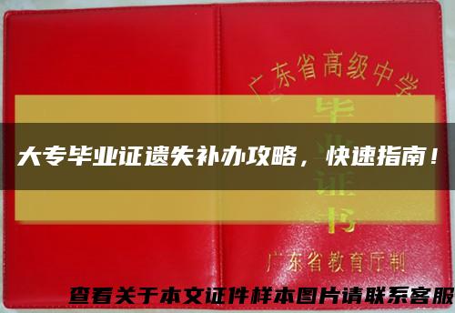 大专毕业证遗失补办攻略，快速指南！缩略图