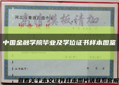 中国金融学院毕业及学位证书样本图鉴缩略图