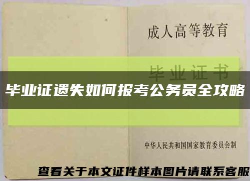 毕业证遗失如何报考公务员全攻略缩略图