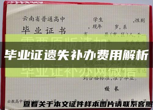 毕业证遗失补办费用解析缩略图