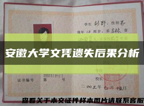 安徽大学文凭遗失后果分析缩略图