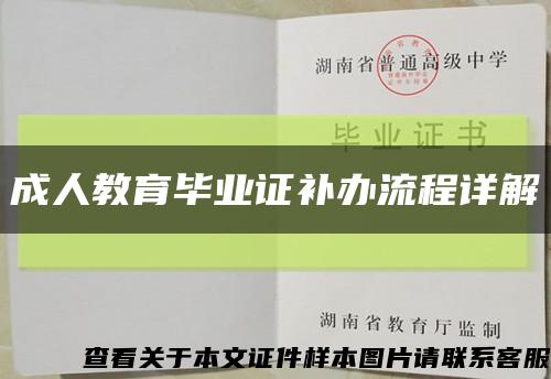 成人教育毕业证补办流程详解缩略图